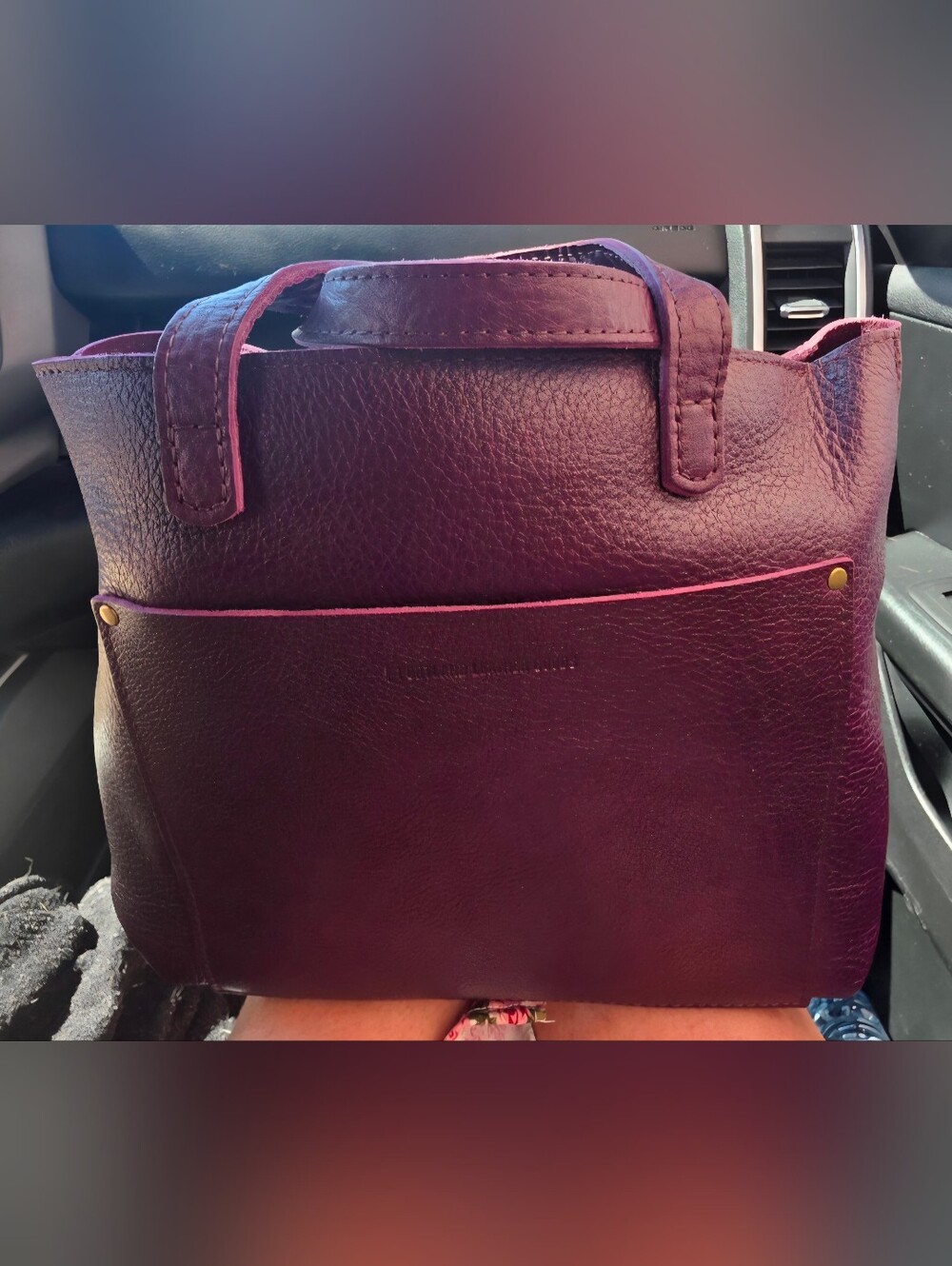 Portland Leather Med crossbody In plum